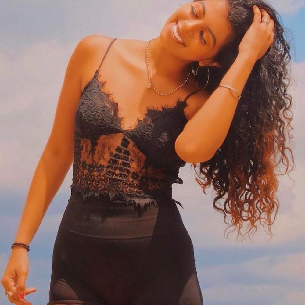 Black lace tank top